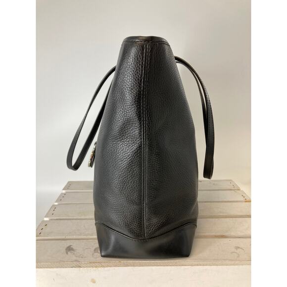 MICHAEL KORS, BLACK PEBBLED LEATHER LARGE TOTE SHOULDER BAG - Picture 4 of 12